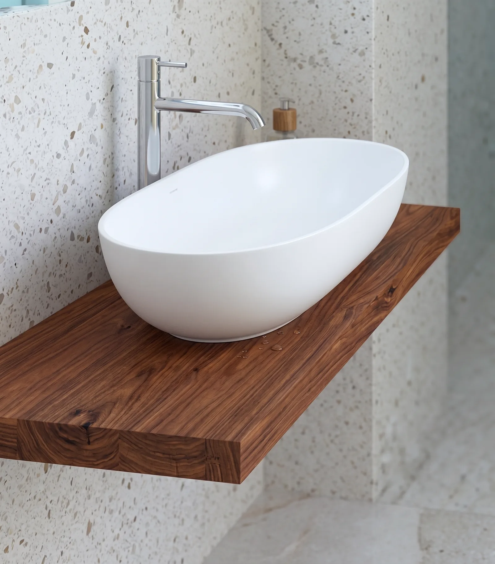 Dettaglio lavabo Bagno 2 Piano terra - finiture di pregio